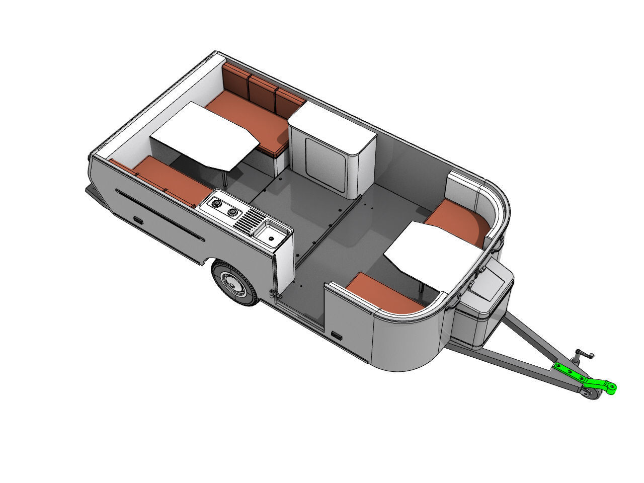 vintage camper trailer for 1 to 10 scale 3D print 3D print model_5