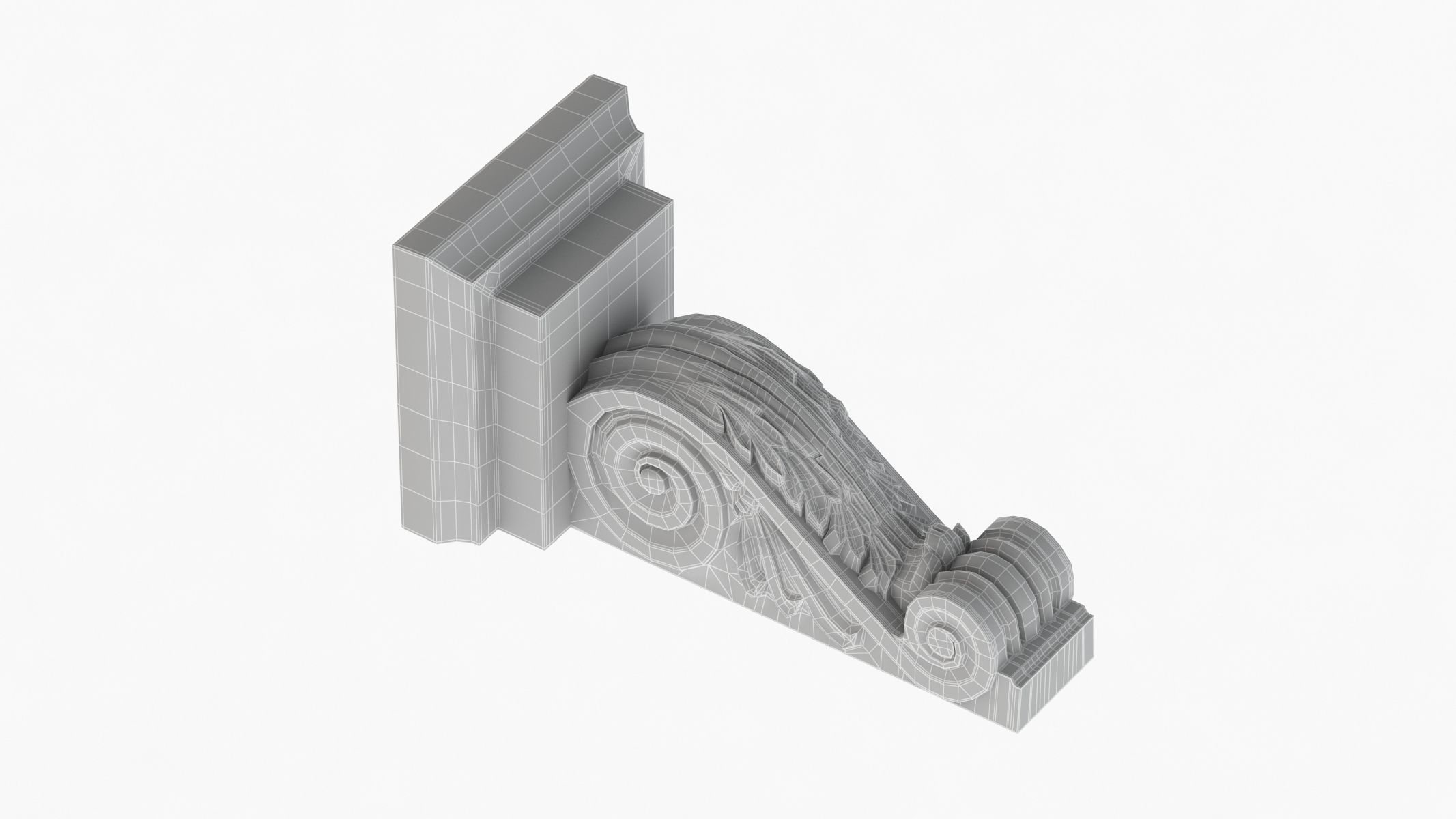 Scroll Corbel 42  3D model_8