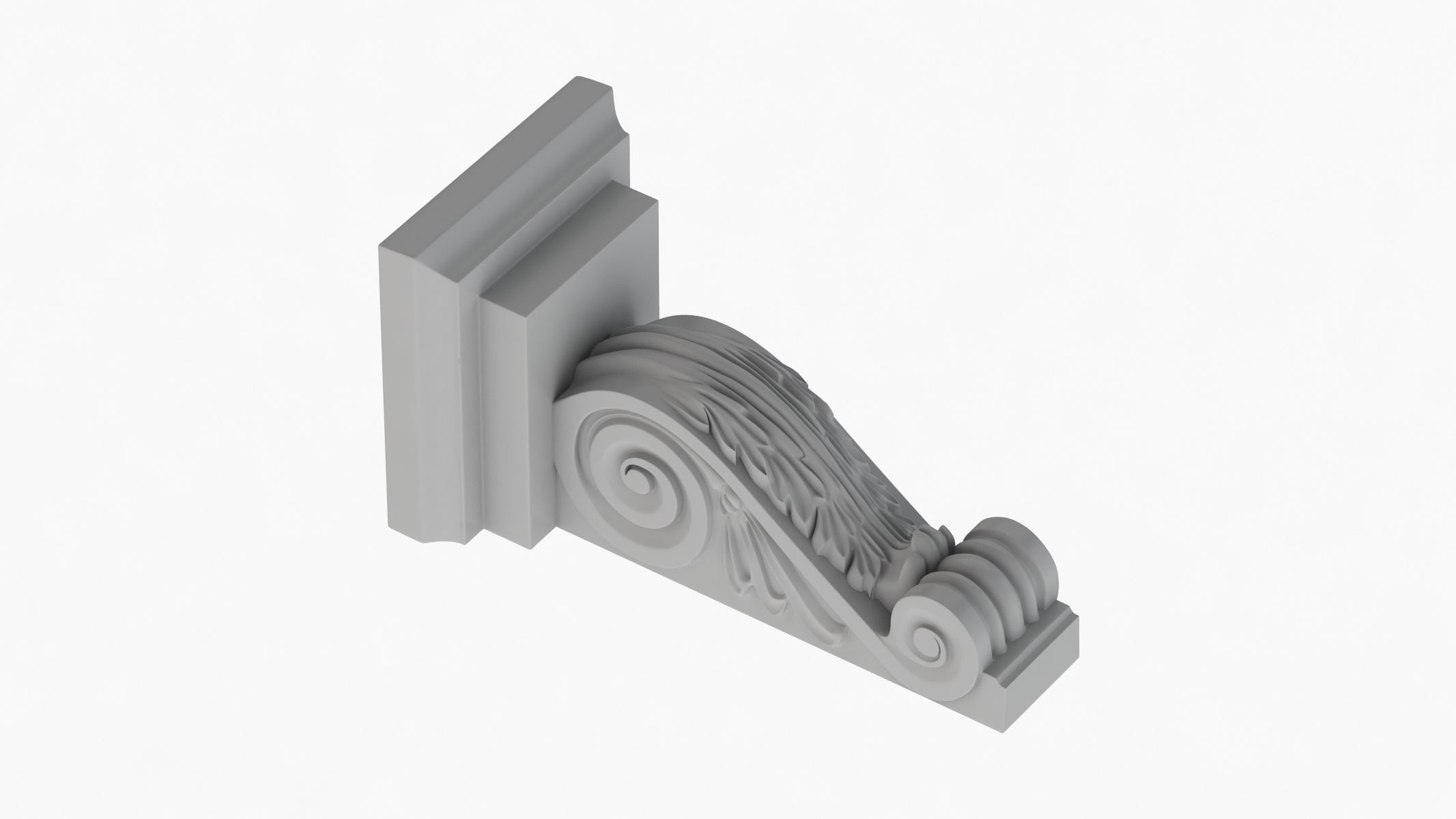 Scroll Corbel 42  3D model_3