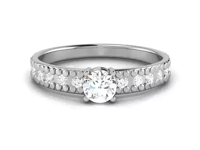 Solitaire Wedding Engagement Women Ring 3dm Render Detail