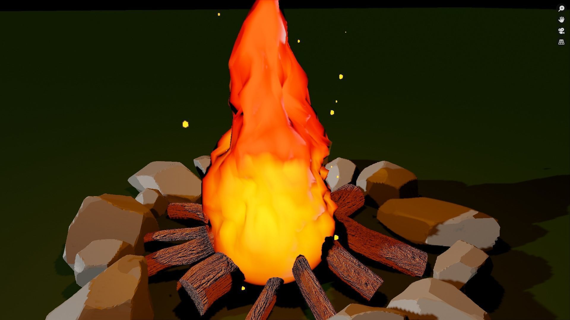 Campfire 3D model_7