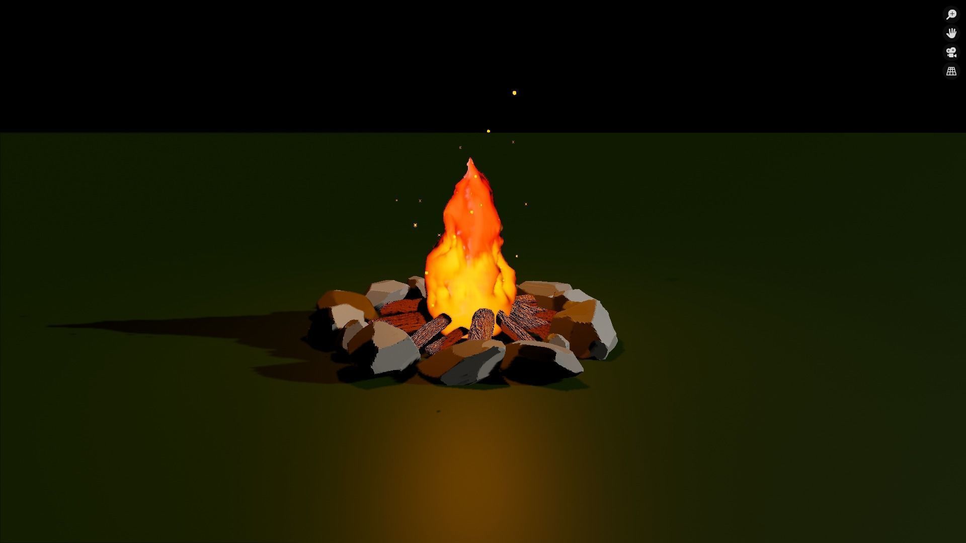Campfire 3D model_2