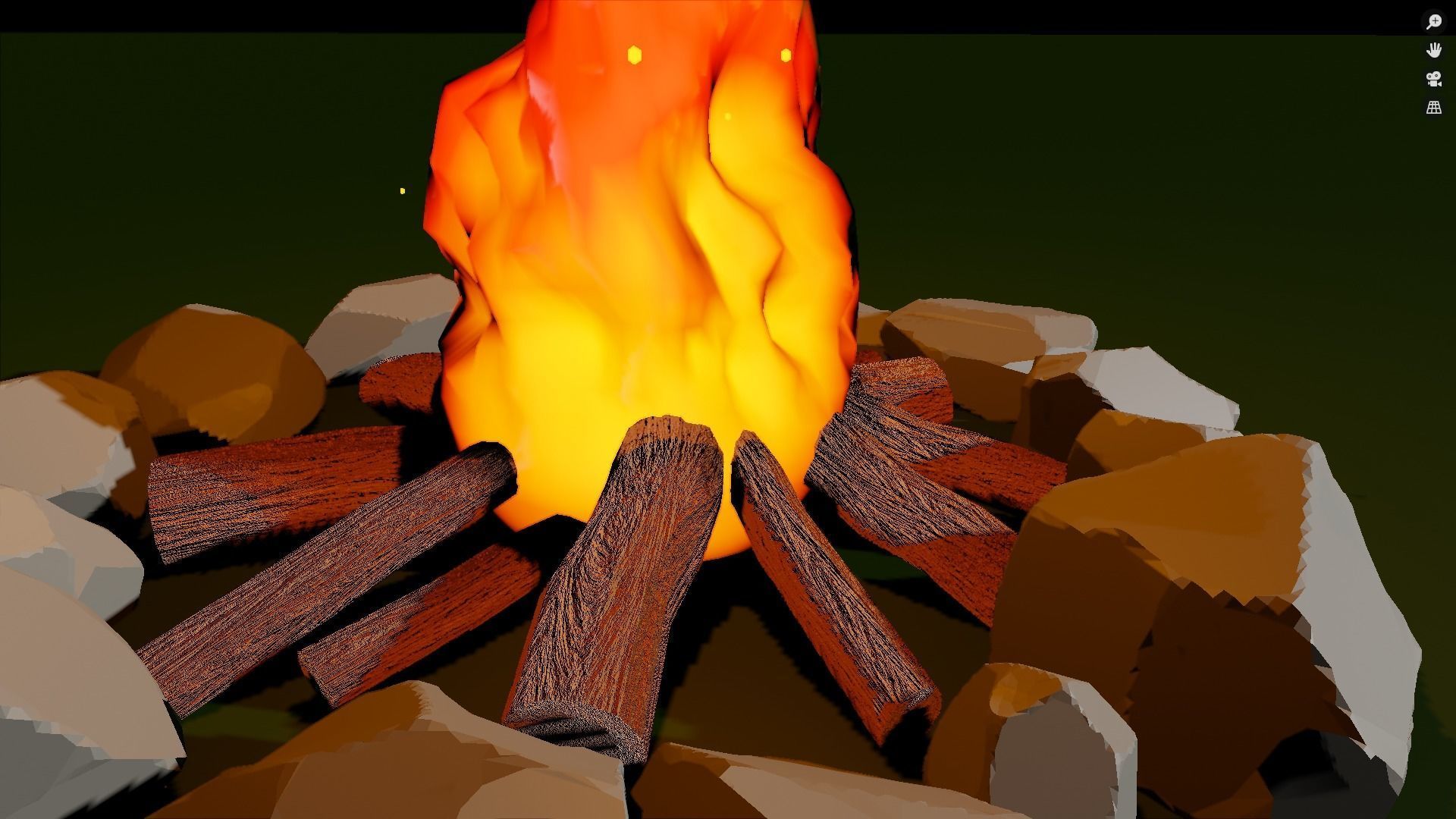 Campfire 3D model_5