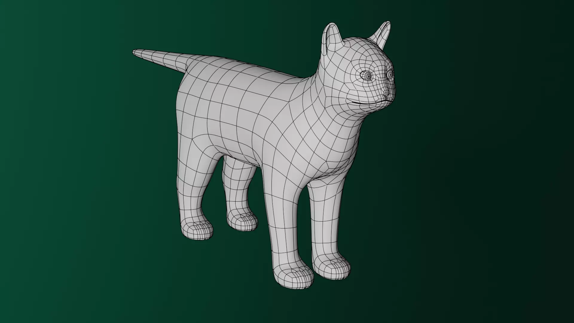 Low Poly Cat Base Mesh Low-poly 3D model_0