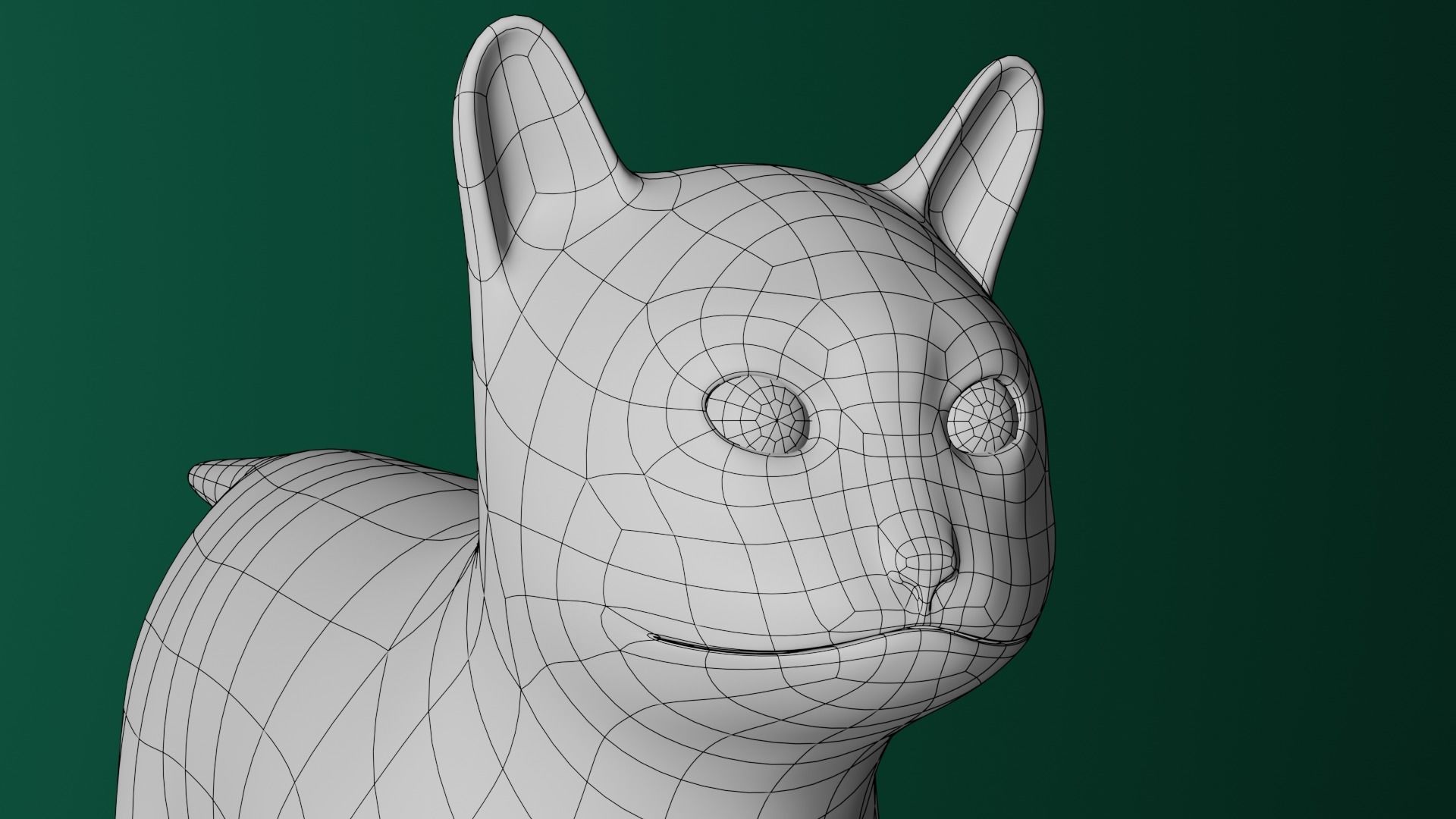 Low Poly Cat Base Mesh Low-poly 3D model_1