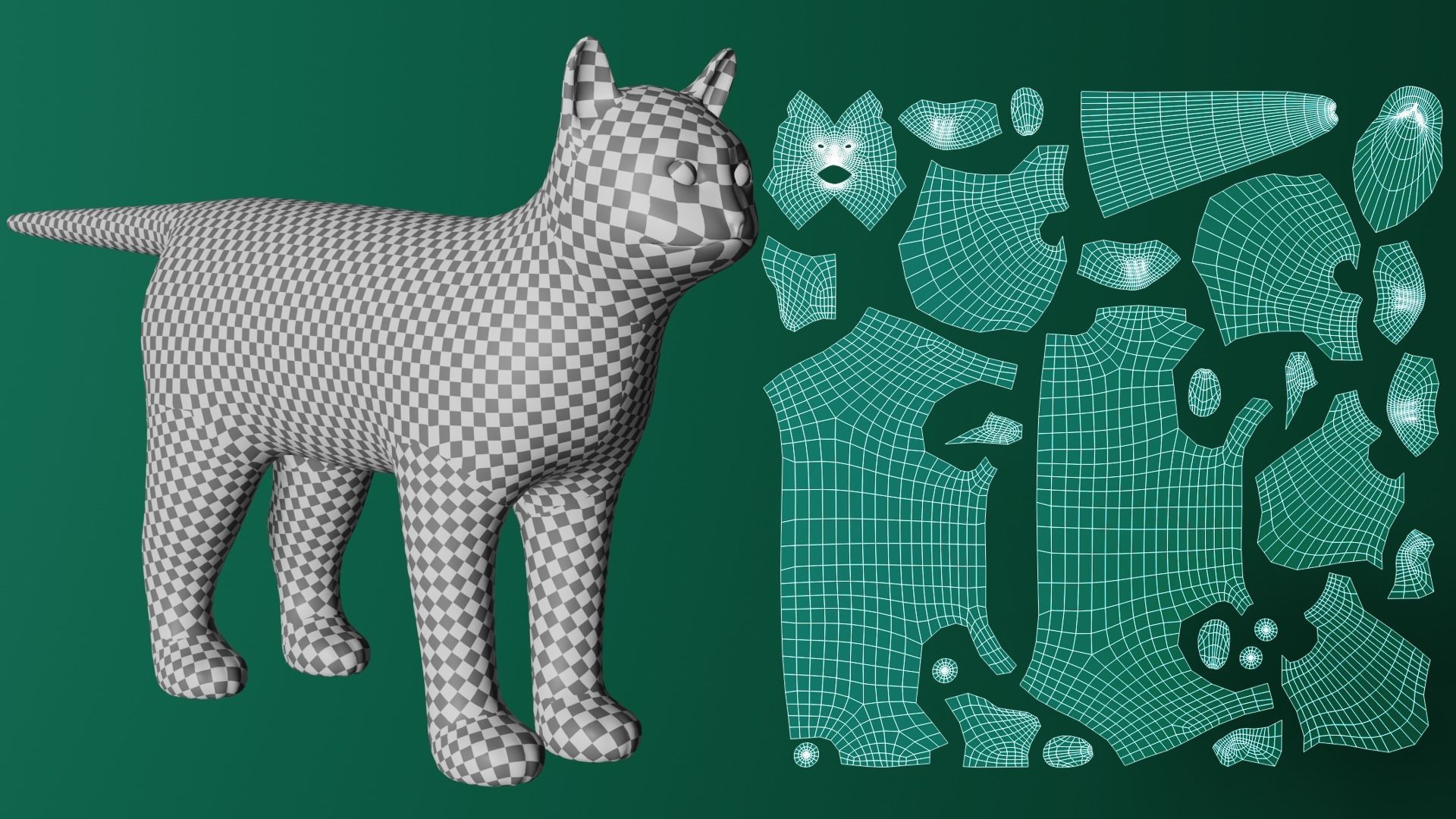 Low Poly Cat Base Mesh Low-poly 3D model_5