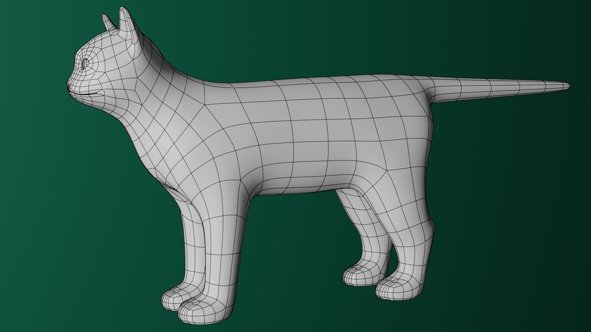Low Poly Cat Base Mesh Low-poly 3D model_2