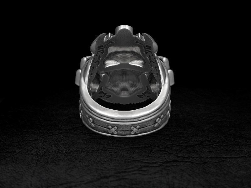Samurai head mask ring 3d model for 3d printing 3D print model 3D print model_11