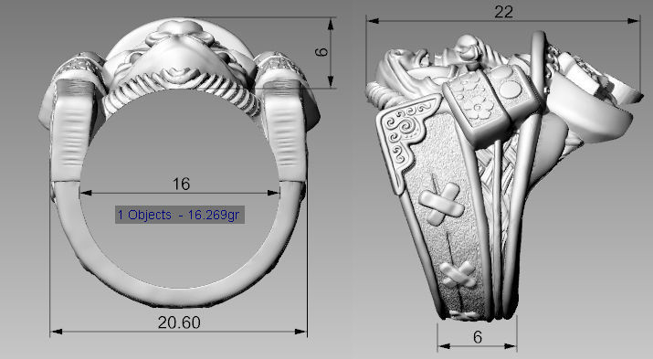 Samurai head mask ring 3d model for 3d printing 3D print model 3D print model_27