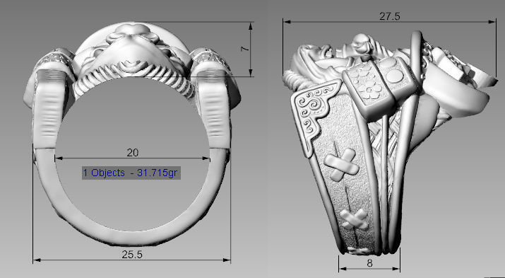 Samurai head mask ring 3d model for 3d printing 3D print model 3D print model_28