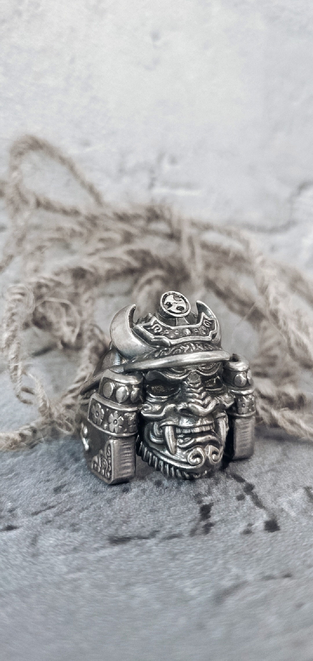 Samurai head mask ring 3d model for 3d printing 3D print model 3D print model_2