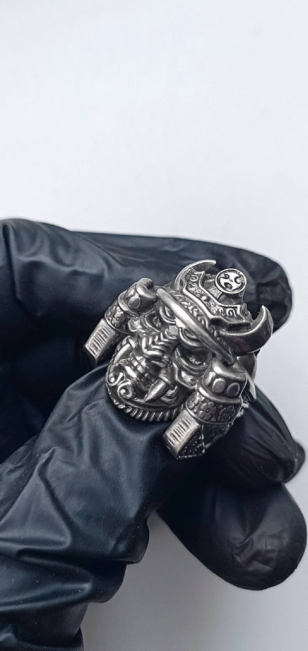 Samurai head mask ring 3d model for 3d printing 3D print model 3D print model_1