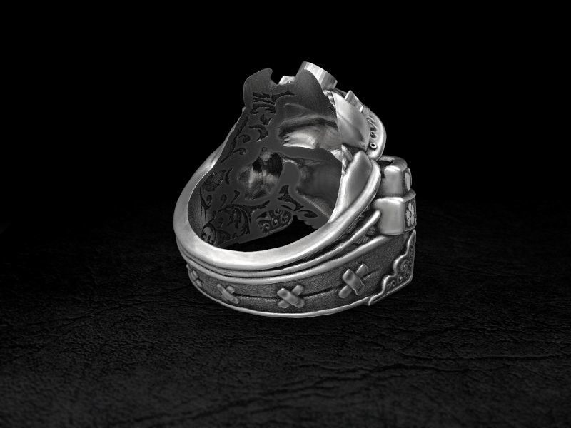Samurai head mask ring 3d model for 3d printing 3D print model 3D print model_12