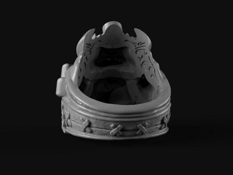 Samurai head mask ring 3d model for 3d printing 3D print model 3D print model_19