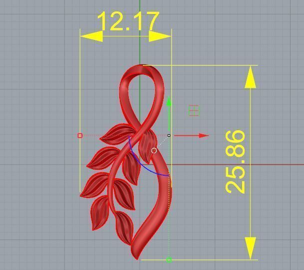 leaf pendant twist 3D print model_1