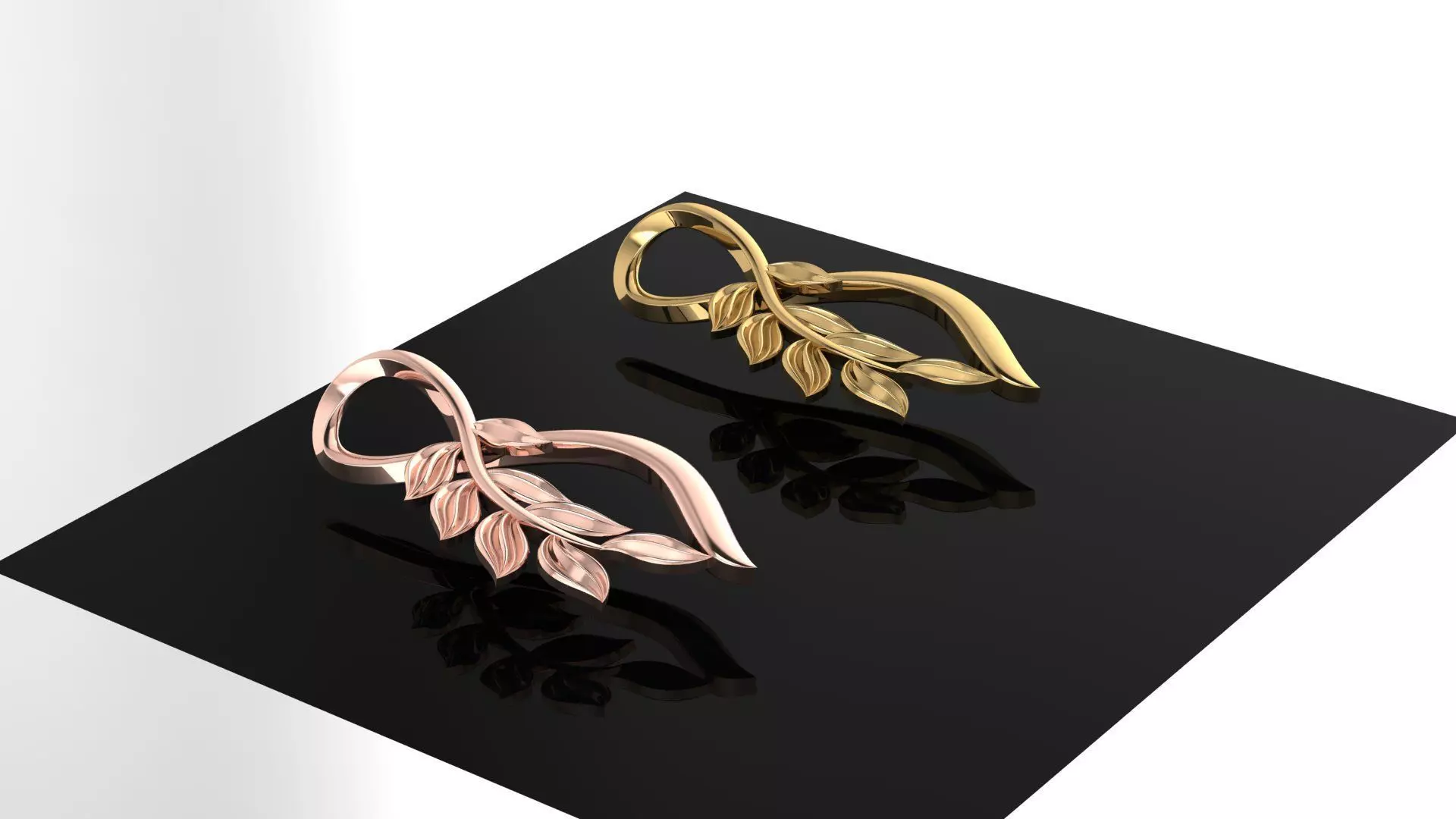 leaf pendant twist 3D print model_0