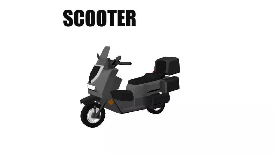 Scooter Lo Poly Low-poly 3D model