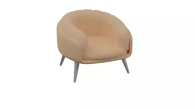 Sofa 3d model person swivel chair in peach