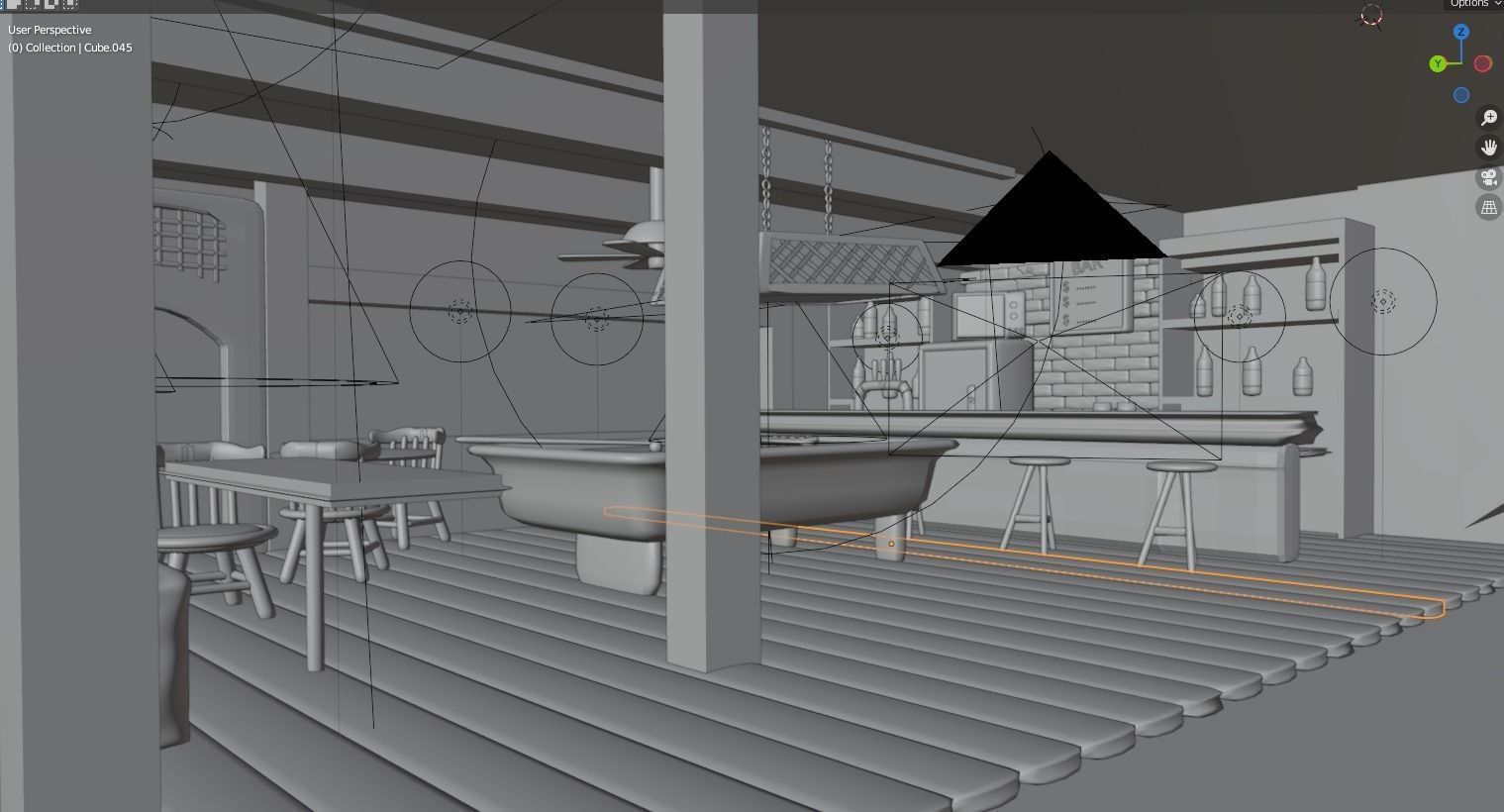 Bar with Pool Table free 3D model CGTrader