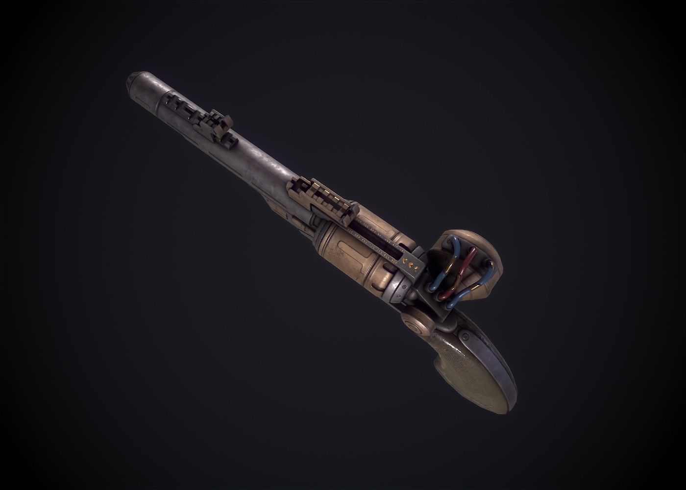 Sci-Fi Revolver Low-poly 3D model_4