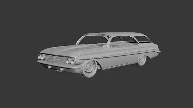 Chevrolet Impala 1961 Wagon 2Door 3D print model