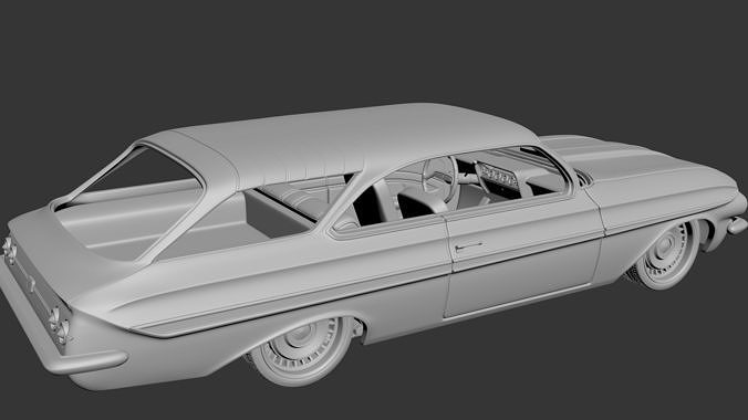 Chevrolet Impala 1961 Wagon 2Door 3D print model 6