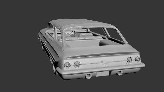 Chevrolet Impala 1961 Wagon 2Door 3D print model 4