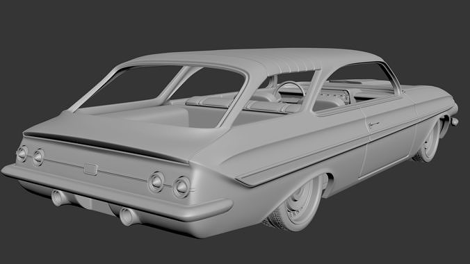Chevrolet Impala 1961 Wagon 2Door 3D print model 5