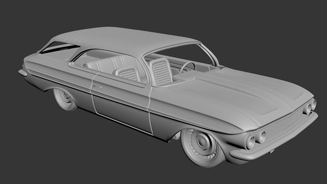 Chevrolet Impala 1961 Wagon 2Door 3D print model 7