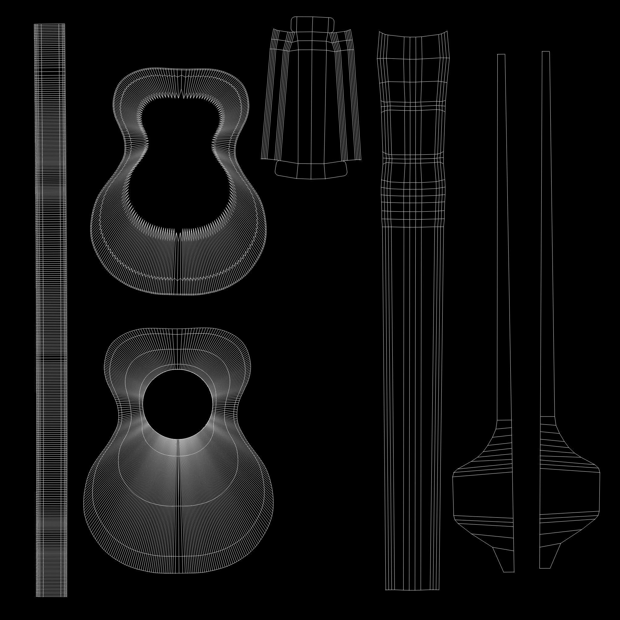 Guitar 3D model acoustic Low-poly 3D model_7