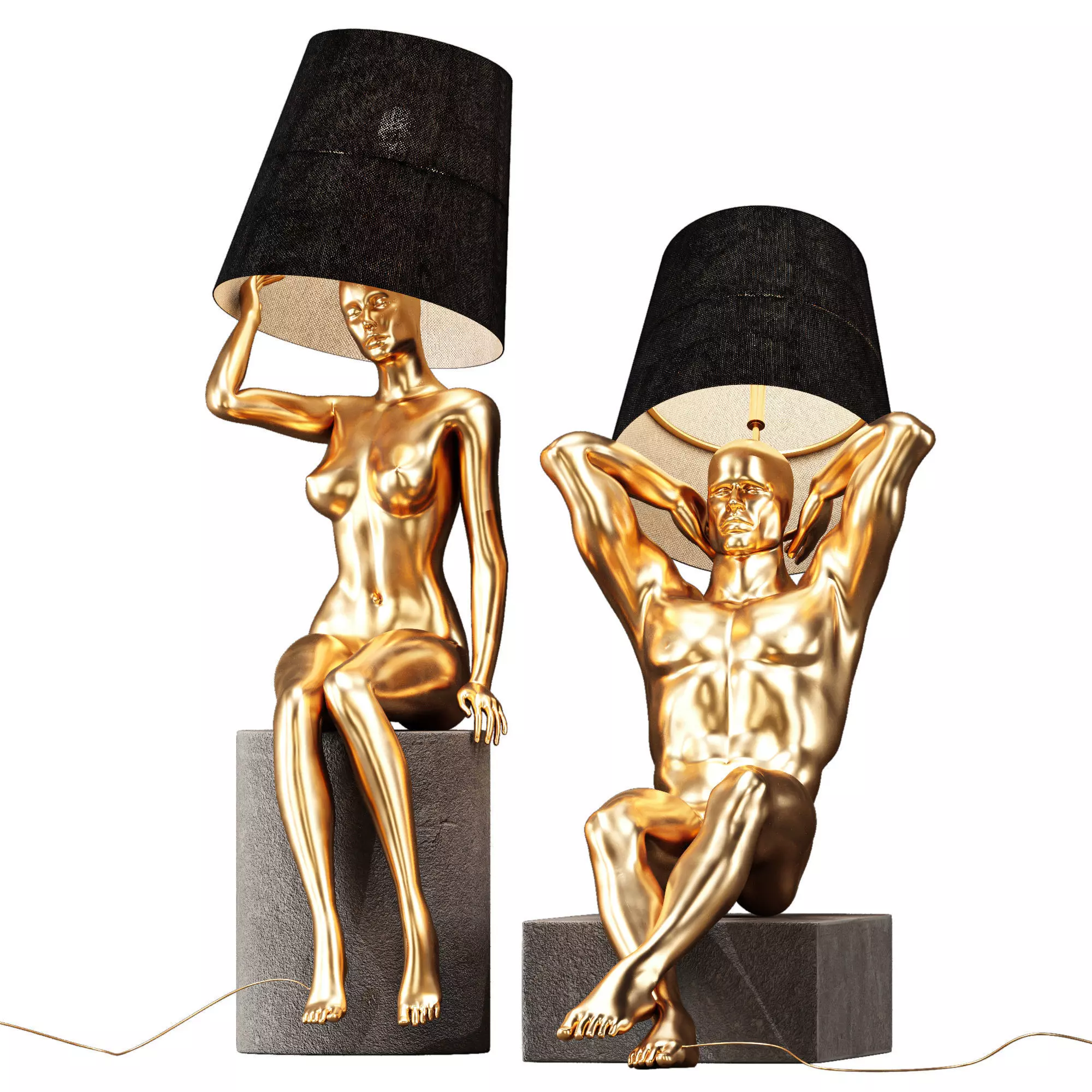 Hommer human lampshade Floor lamp Collection Pose03 3D model_0