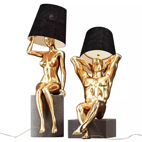 Hommer human lampshade Floor lamp Collection Pose03 3D model