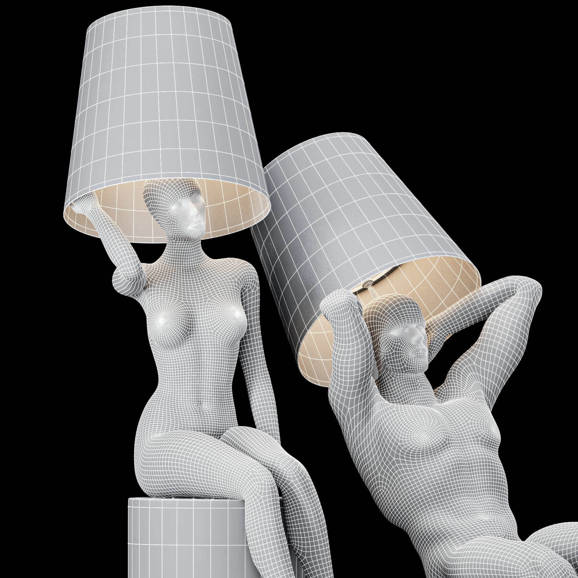 Hommer human lampshade Floor lamp Collection Pose03 3D model_5