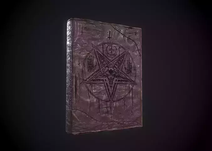 NECRONOMICON pentagram book Low-poly 3D model
