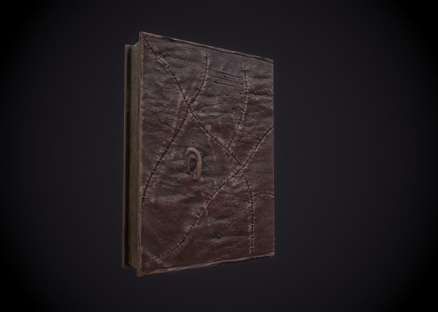 NECRONOMICON pentagram book Low-poly 3D model_5