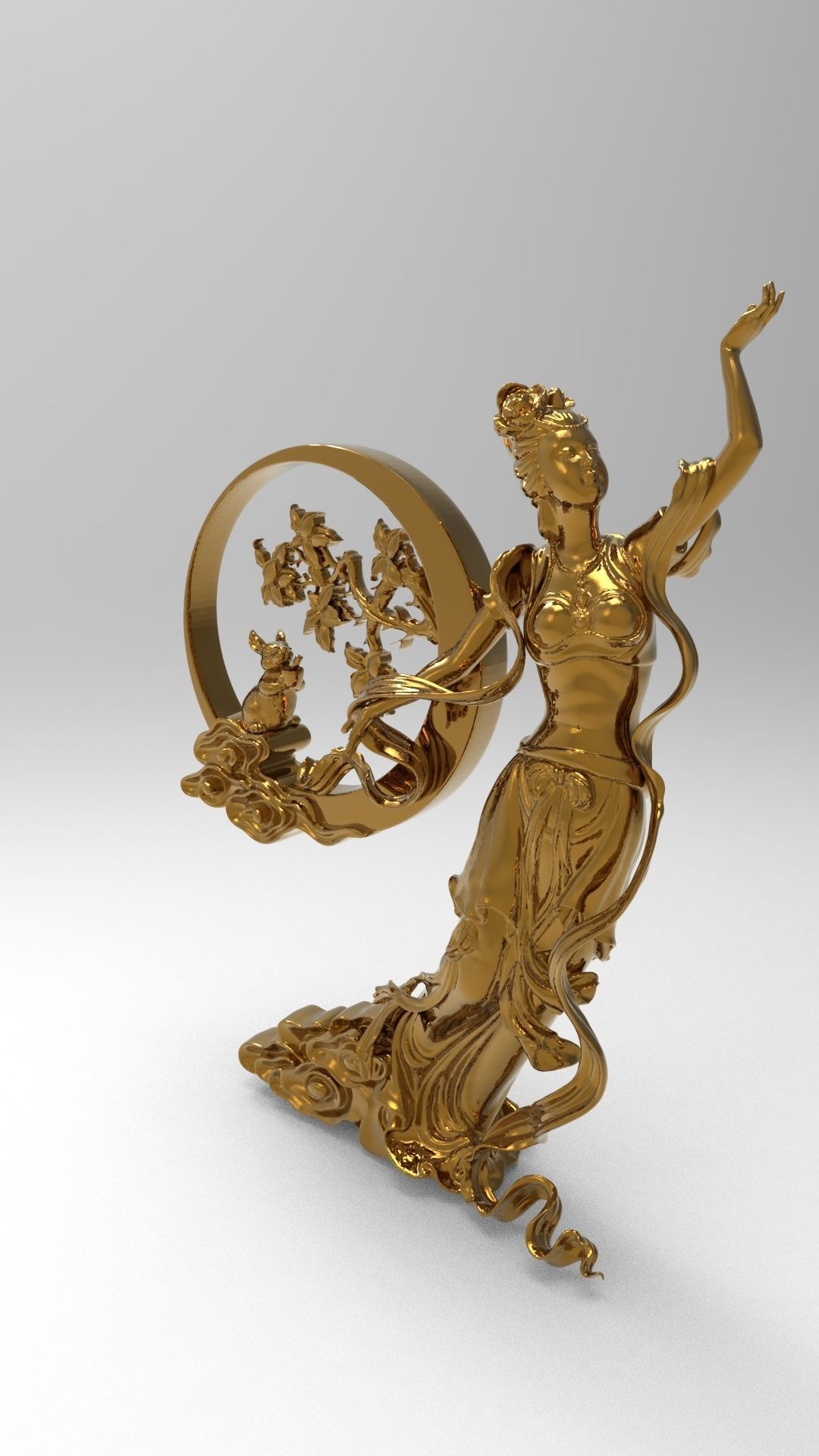 Chang e the Chinese goddess of the Moon mythology 3D print model_2