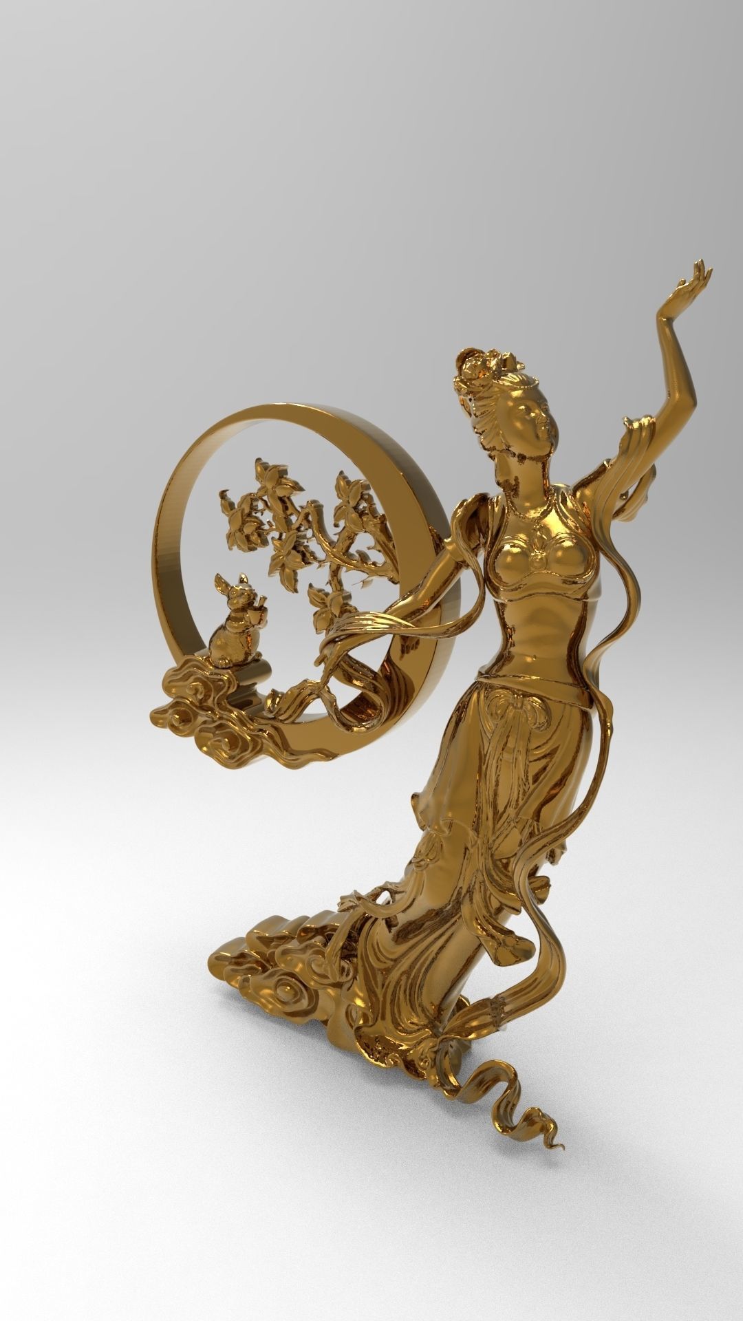 Chang e the Chinese goddess of the Moon mythology 3D print model_1