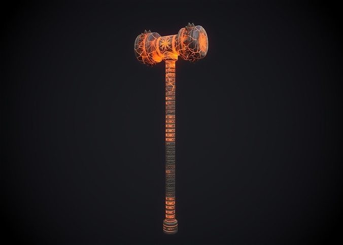 Medieval Hammer Low-poly 3D model