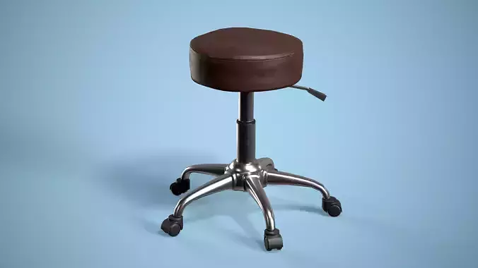 Round rolling stool chair