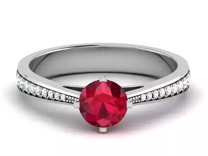 Solitaire Engagement Wedding Ring 3dm Render Detail 