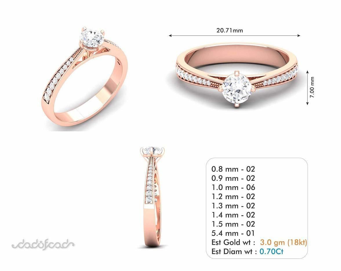 Solitaire Engagement Wedding Ring 3dm Render Detail  3D print model_1