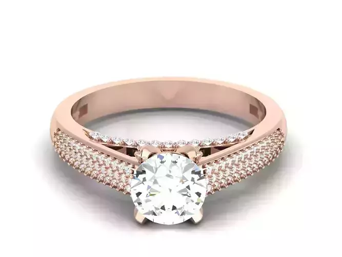 Solitaire Engagement Wedding Ring 3dm Render Detail 