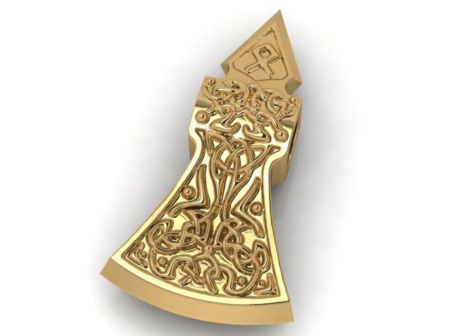 Viking Ax Pendant 3D print model 3D print model_3