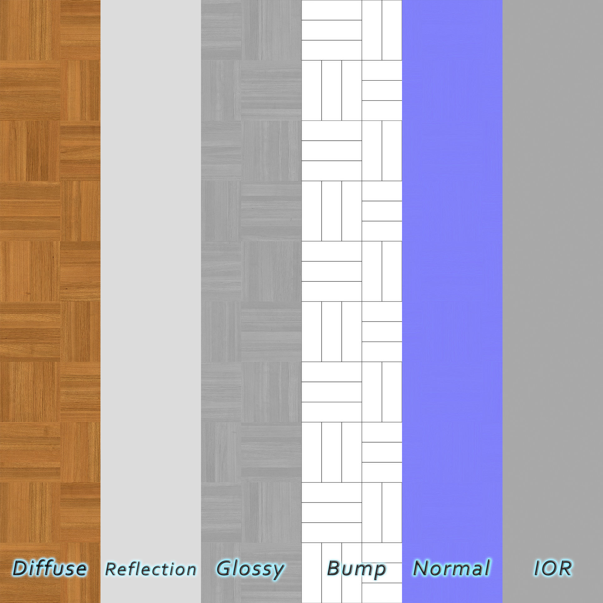 Parquet - Laminate - Wooden floor 4 in 1 3D model_7