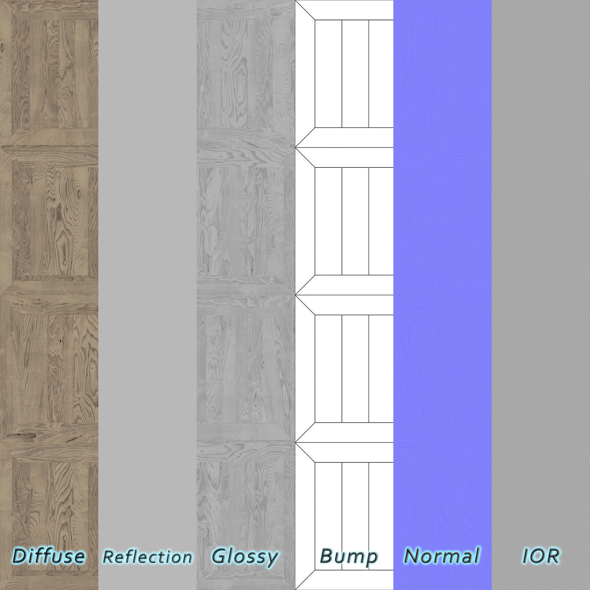 Parquet - Laminate - Wooden floor 4 in 1 3D model_5