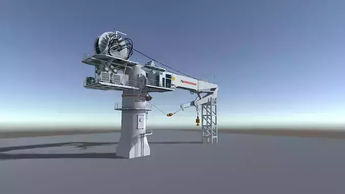 Offshore Vessel Deck Crane low-poly 3d model