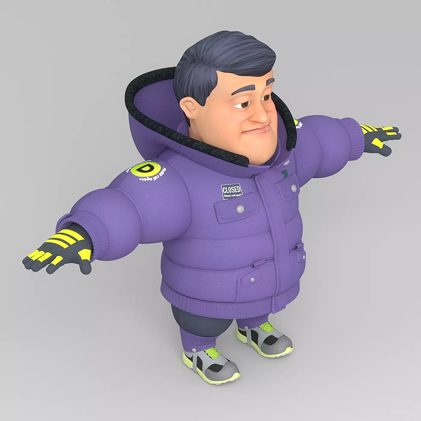 cartoon man 8 3D model_0