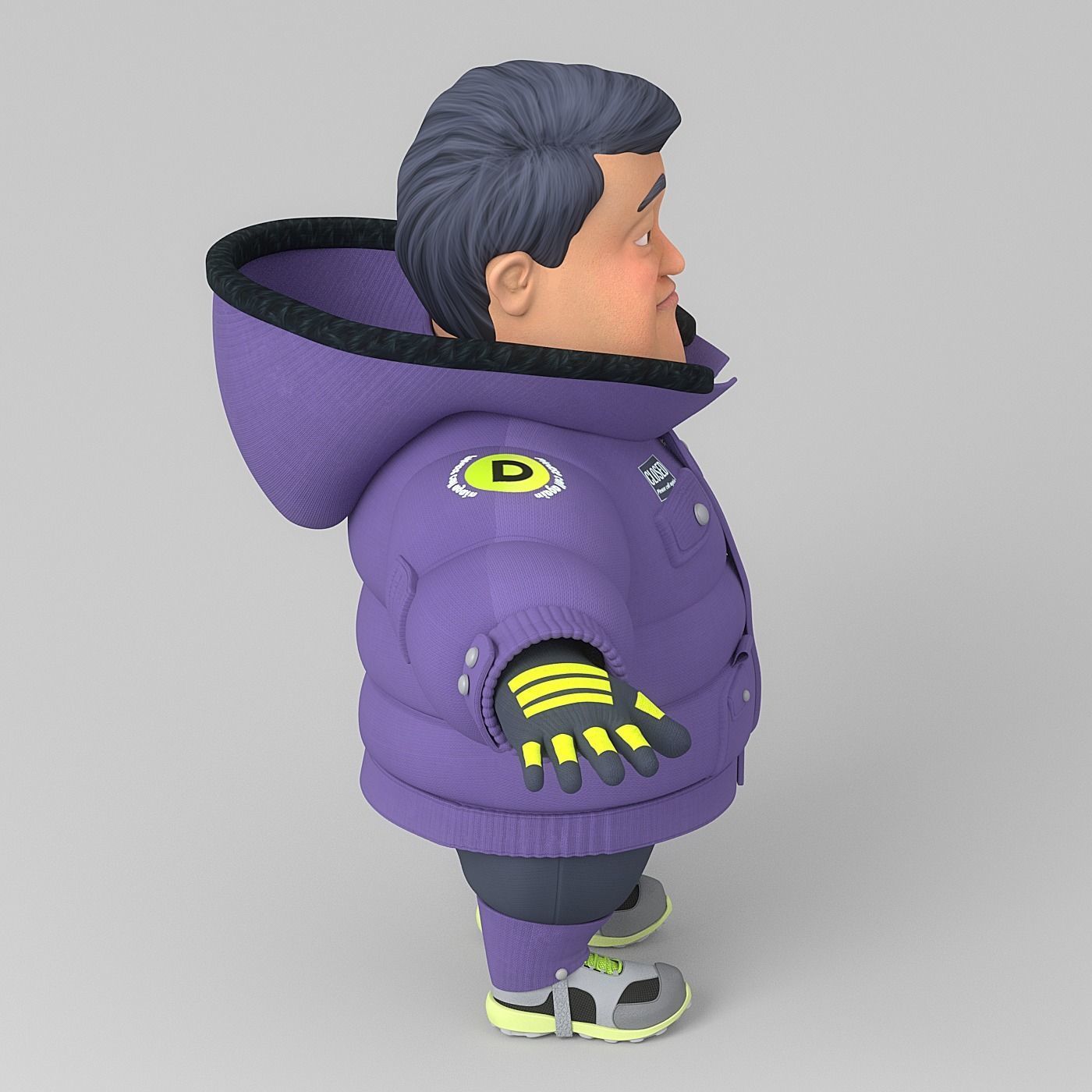 cartoon man 8 3D model_2
