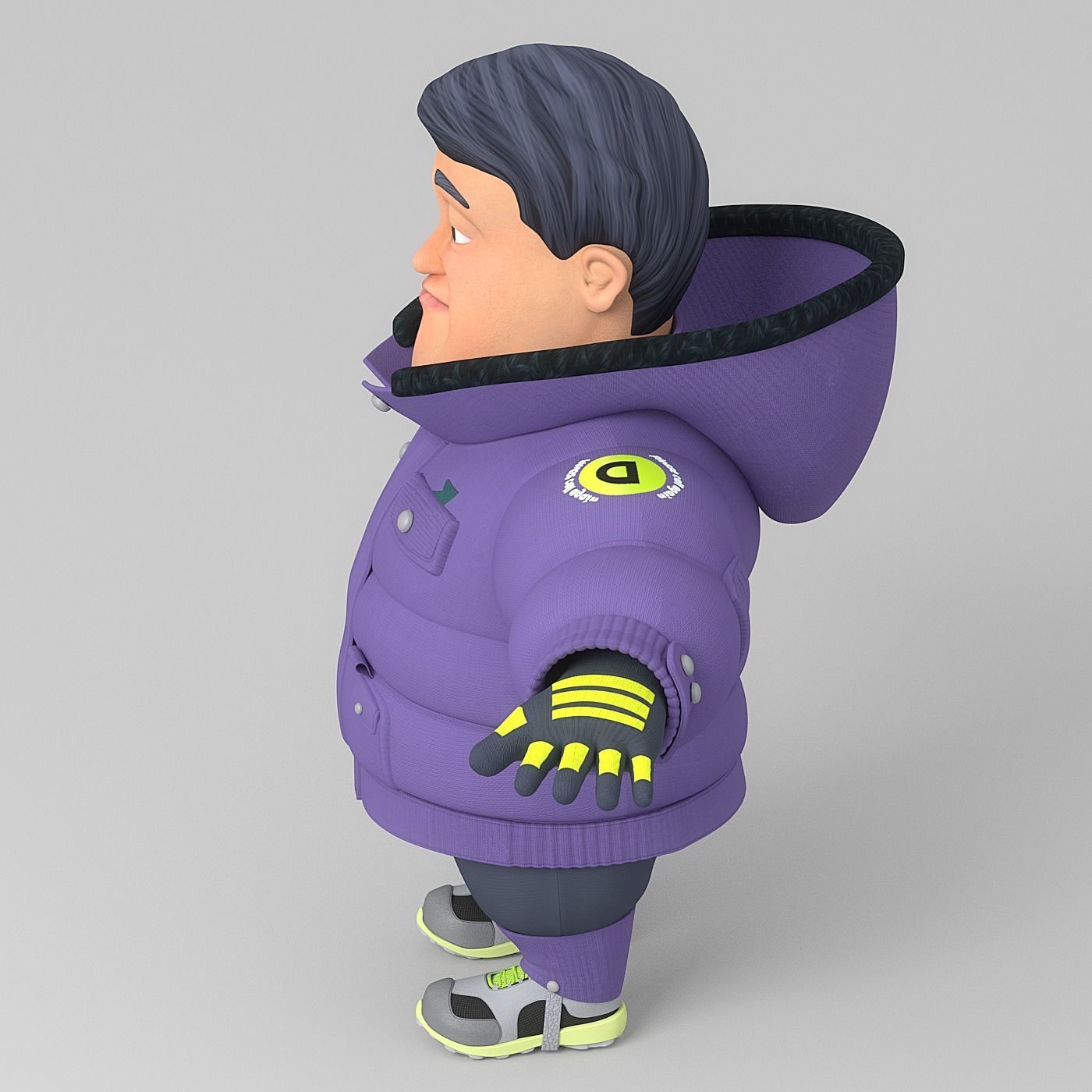 cartoon man 8 3D model_4