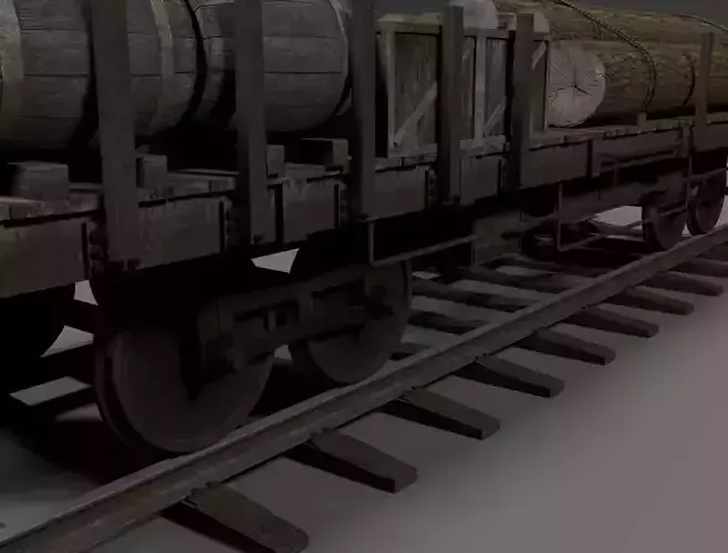 Train Flat Car with Props